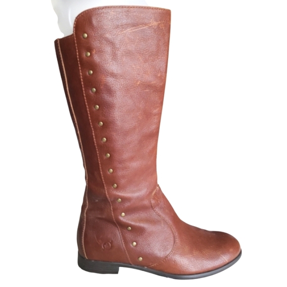 Born Patent Pending  Women's Brown Leather Upper Knee-High Boots Size 7M. - Picture 1 of 16